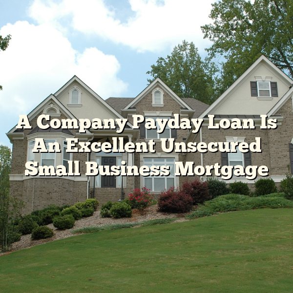 A Company Payday Loan Is An Excellent Unsecured Small Business Mortgage