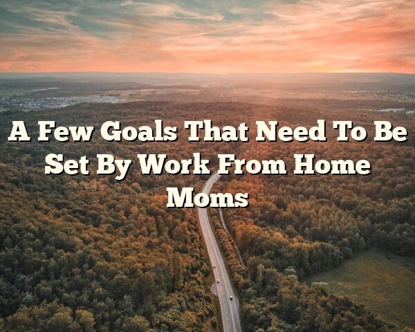 A Few Goals That Need To Be Set By Work From Home Moms