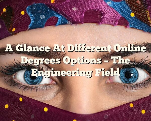 A Glance At Different Online Degrees Options – The Engineering Field