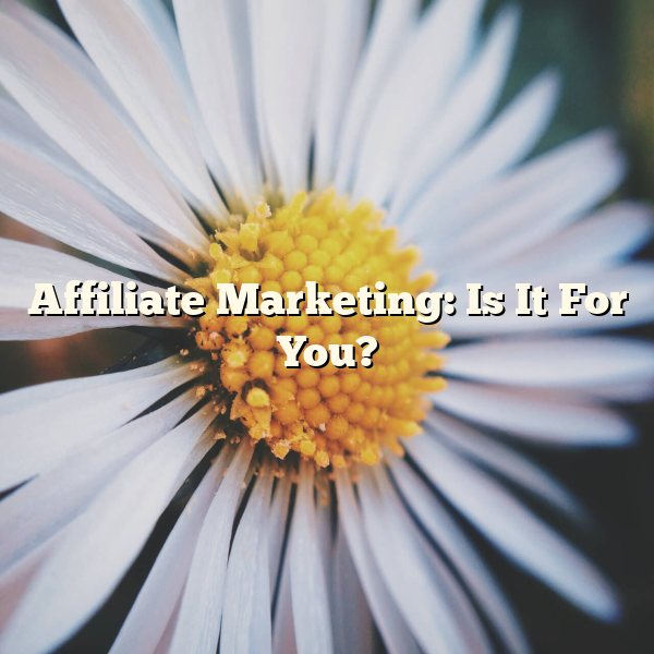 Affiliate Marketing: Is It For You?