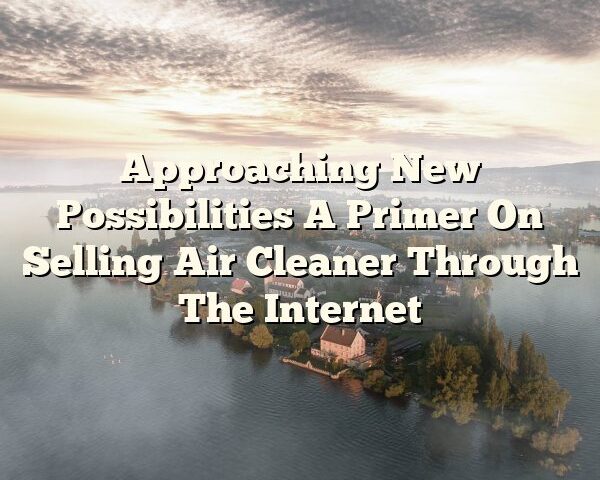 Approaching New Possibilities A Primer On Selling Air Cleaner Through The Internet