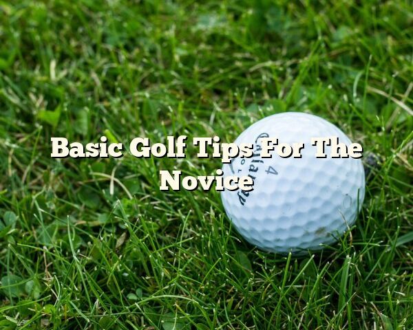 Basic Golf Tips For The Novice