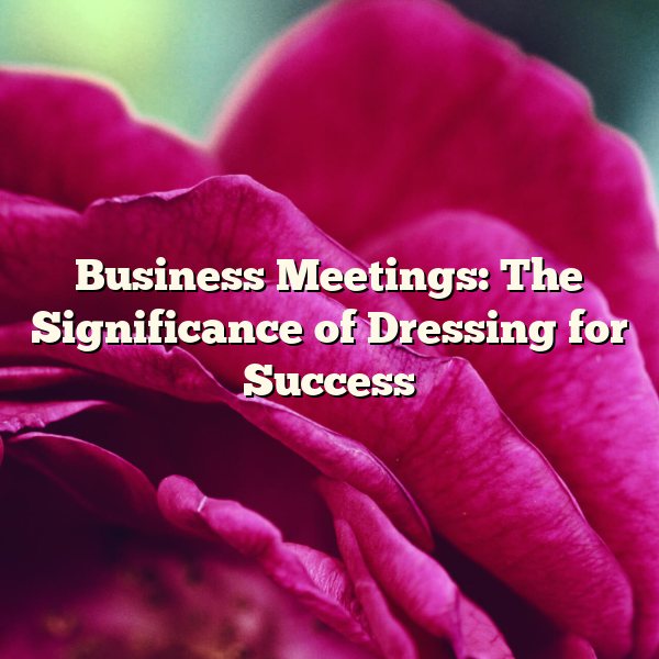 Business Meetings: The Significance of Dressing for Success