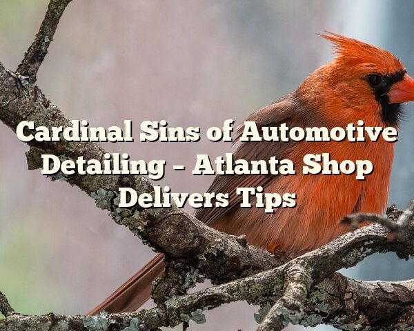 Cardinal Sins of Automotive Detailing – Atlanta Shop Delivers Tips