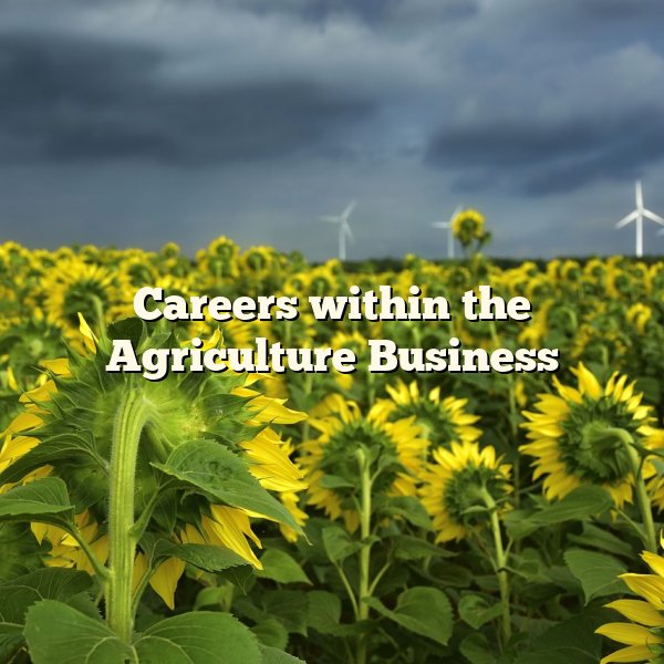 Careers within the Agriculture Business