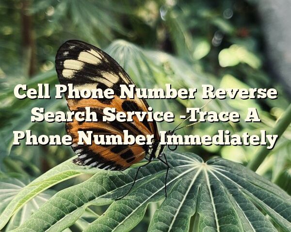 Cell Phone Number Reverse Search Service -Trace A Phone Number Immediately