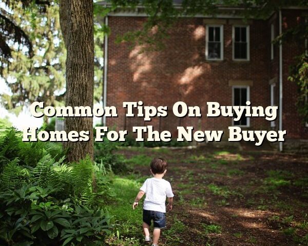 Common Tips On Buying Homes For The New Buyer