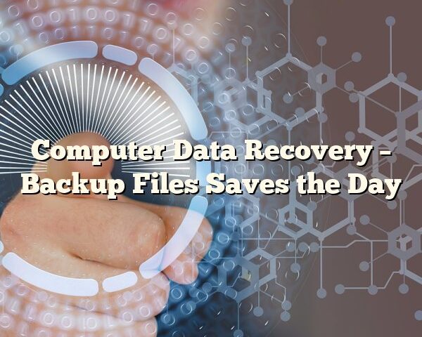 Computer Data Recovery – Backup Files Saves the Day