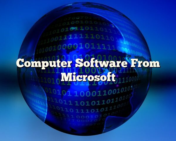 Computer Software From Microsoft