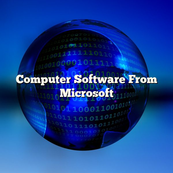 Computer Software From Microsoft