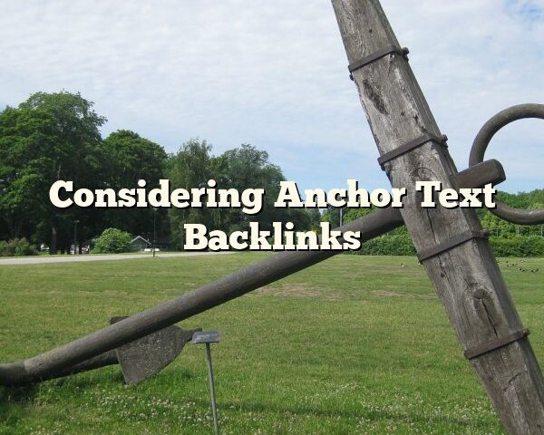 Considering Anchor Text Backlinks