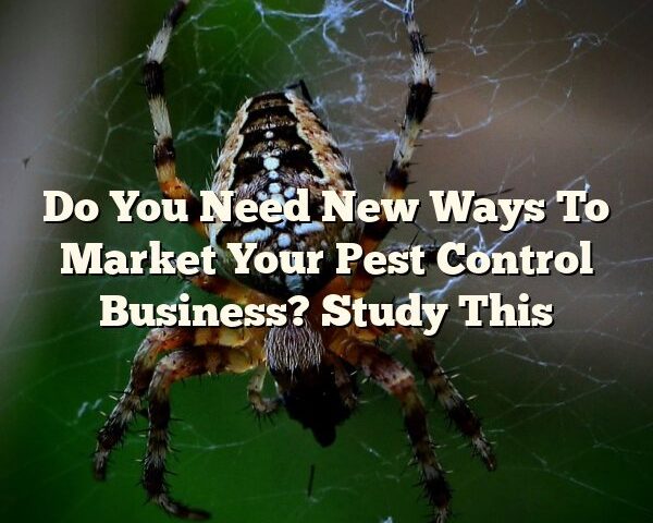 Do You Need New Ways To Market Your Pest Control Business? Study This