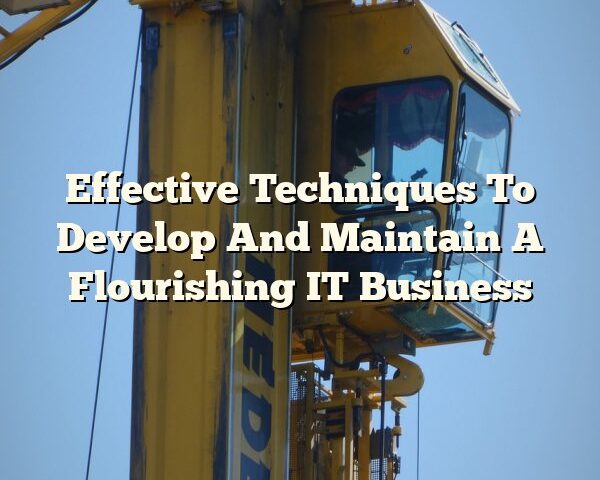 Effective Techniques To Develop And Maintain A Flourishing IT Business