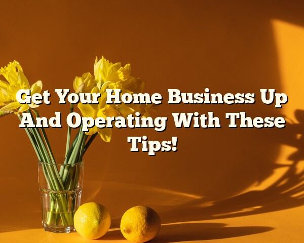 Get Your Home Business Up And Operating With These Tips!