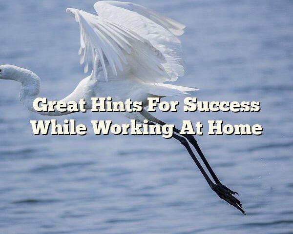 Great Hints For Success While Working At Home