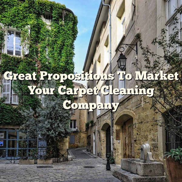 Great Propositions To Market Your Carpet Cleaning Company