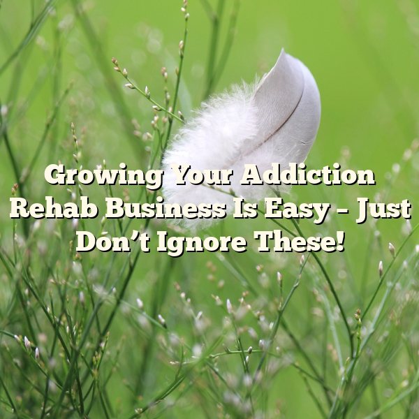 Growing Your Addiction Rehab Business Is Easy – Just Don’t Ignore These!