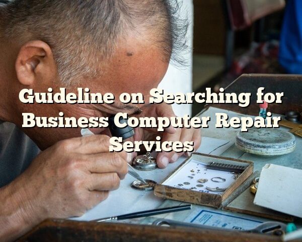 Guideline on Searching for Business Computer Repair Services