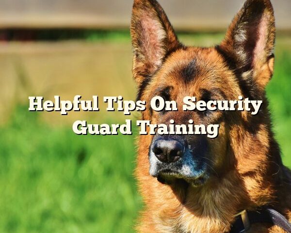 Helpful Tips On Security Guard Training