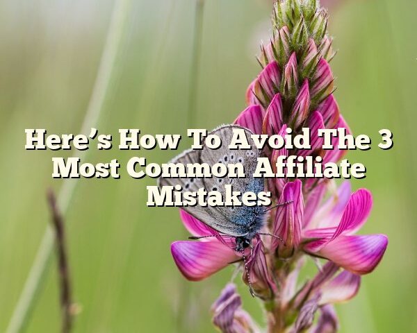 Here’s How To Avoid The 3 Most Common Affiliate Mistakes