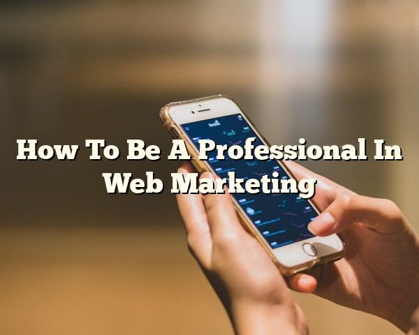 How To Be A Professional In Web Marketing