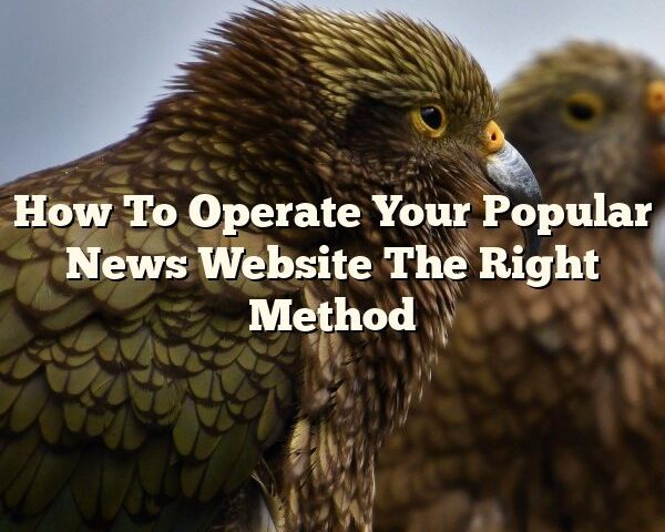 How To Operate Your Popular News Website The Right Method