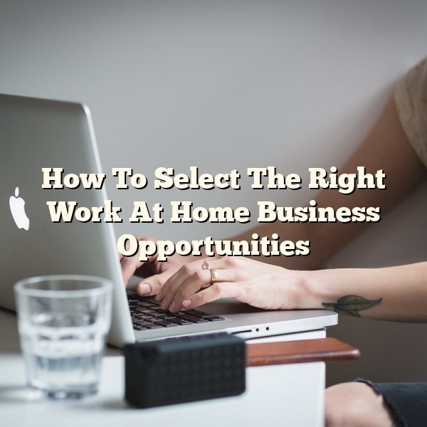 How To Select The Right Work At Home Business Opportunities