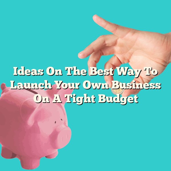 Ideas On The Best Way To Launch Your Own Business On A Tight Budget