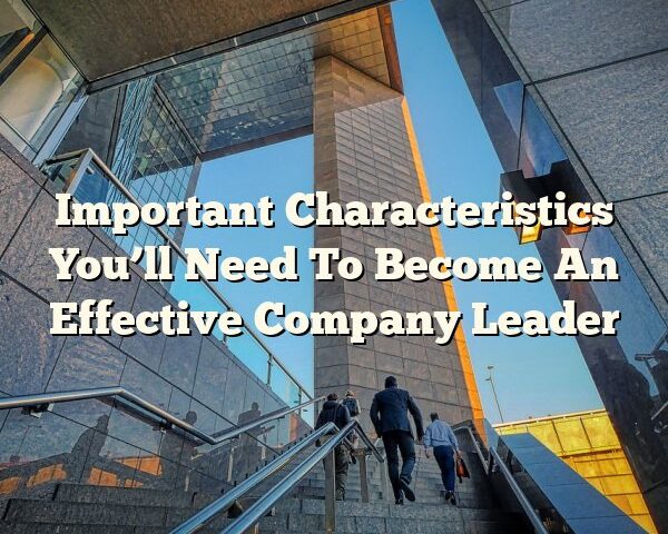 Important Characteristics You’ll Need To Become An Effective Company Leader