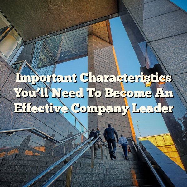 Important Characteristics You’ll Need To Become An Effective Company Leader