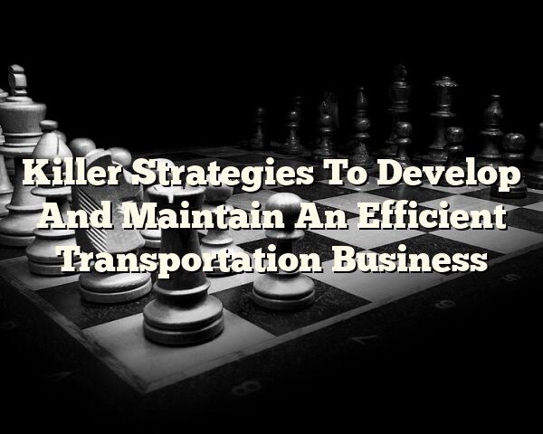 Killer Strategies To Develop And Maintain An Efficient Transportation Business