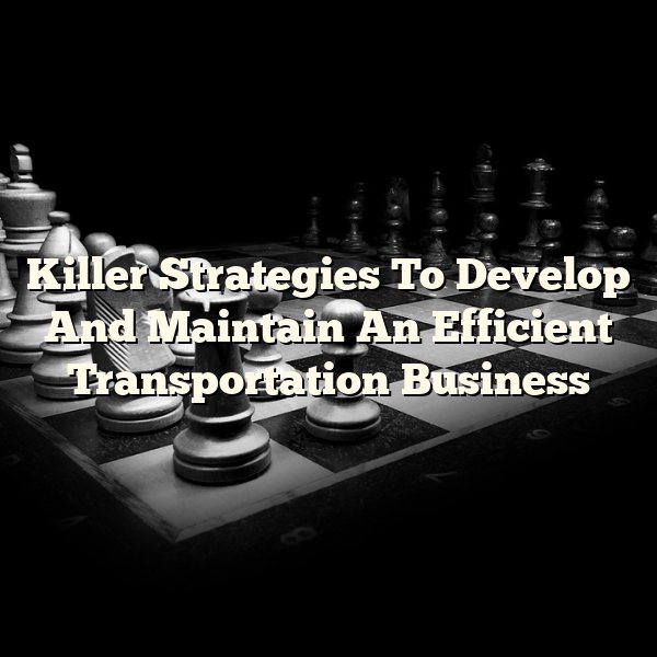 Killer Strategies To Develop And Maintain An Efficient Transportation Business