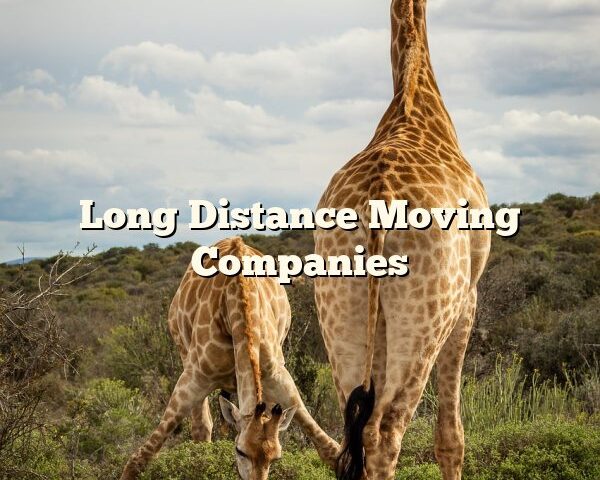 Long Distance Moving Companies