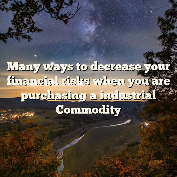 Many ways to decrease your financial risks when you are purchasing a industrial Commodity