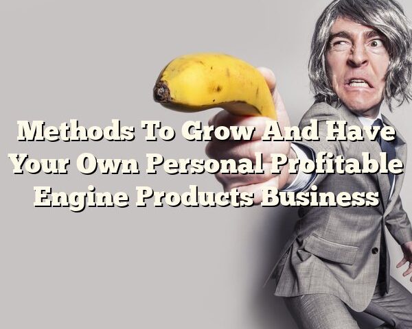 Methods To Grow And Have Your Own Personal Profitable Engine Products Business