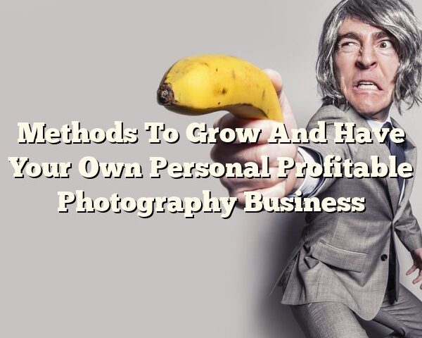 Methods To Grow And Have Your Own Personal Profitable Photography Business