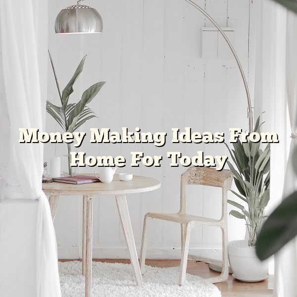 Money Making Ideas From Home For Today