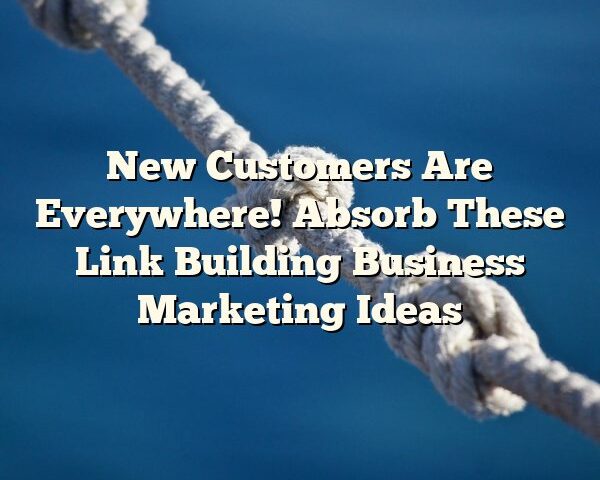 New Customers Are Everywhere! Absorb These Link Building Business Marketing Ideas