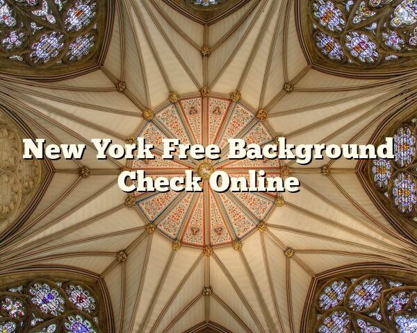 New York Free Background Check Online