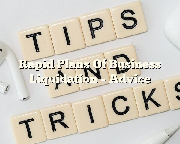 Rapid Plans Of Business Liquidation – Advice