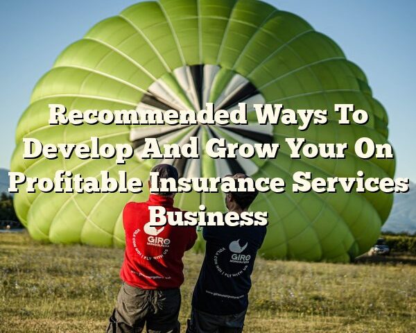 Recommended Ways To Develop And Grow Your On Profitable Insurance Services Business