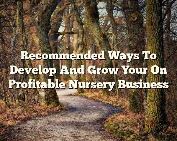 Recommended Ways To Develop And Grow Your On Profitable Nursery Business