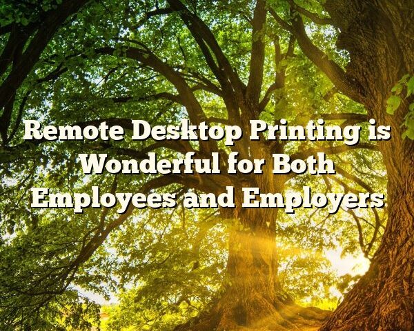 Remote Desktop Printing is Wonderful for Both Employees and Employers