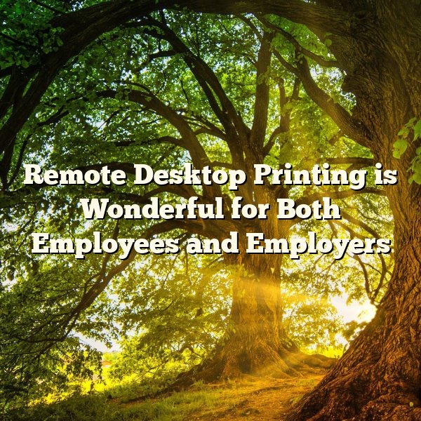 Remote Desktop Printing is Wonderful for Both Employees and Employers