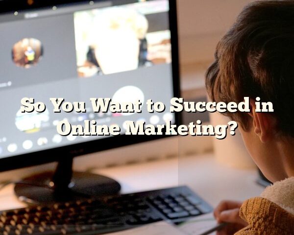 So You Want to Succeed in Online Marketing?