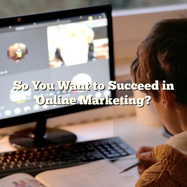 So You Want to Succeed in Online Marketing?