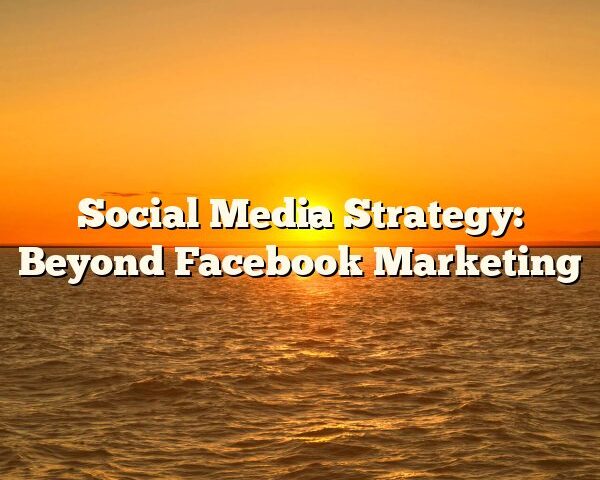 Social Media Strategy: Beyond Facebook Marketing