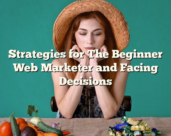 Strategies for The Beginner Web Marketer and Facing Decisions