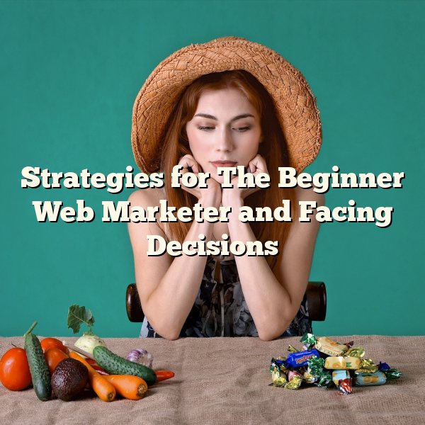 Strategies for The Beginner Web Marketer and Facing Decisions