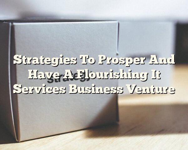 Strategies To Prosper And Have A Flourishing It Services Business Venture